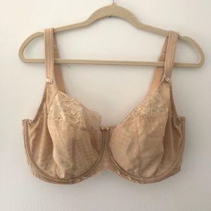 Panache Envy Lace Balconet Tan Nude Underwire Bra 38H UK, 38K